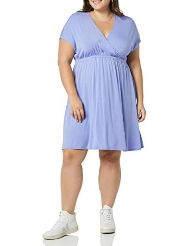 Amazon Essentials Women's Surplice Dress (Available in Plus Size), Soft Violet, X-Large - Image 1