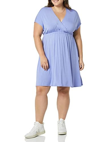 Amazon Essentials Women's Surplice Dress (Available in Plus Size), Soft Violet, X-Large - Image 1