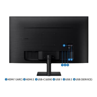 SAMSUNG 32-Inch M7 (M70D) Series 4K UHD Smart Monitor with Streaming TV, Speakers, HDR10, USB-C, Multiple Ports, Gaming Hub, SolarCell Remote, Vision Accessibility Tools, LS32DM702UNXGO, 2024, Black - Image 9
