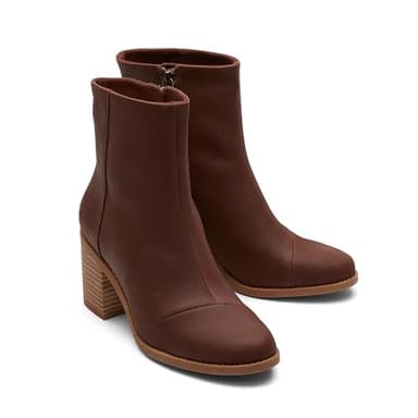 TOMS Women's Evelyn Ankle Boot, Chestnut Leather, 11 - Image 4