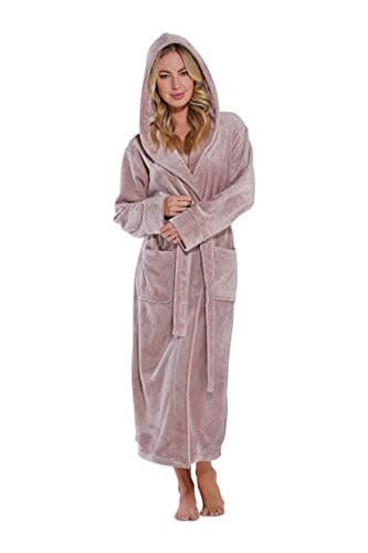 Turquaz Plush Robes For Women, Soft Warm Fleece Bathrobe for Women, Long Comfy Women's Robe - Image 1