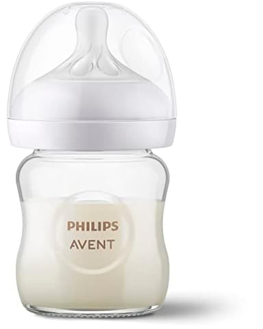 Philips Avent Natural Glass Baby Bottle with Natural Response Nipple (Slow Flow, Flow 2), 4oz, SCY910/01 - Image 4