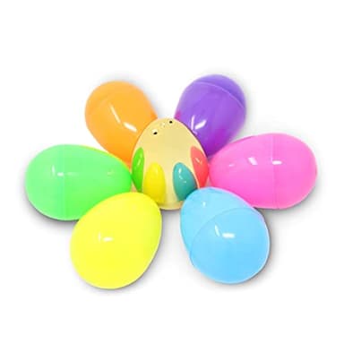 JOYIN 200PCS Easter Eggs, Empty 2.3" 194PCS Colorful with 6PCS Golden Eggs Bulk Plastic Fillable for Easter Hunt Party Favor Basket Stuffers Filler Classroom Prize Supplies Decor - Image 8