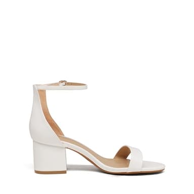 DREAM PAIRS Womens Low-Chunk Low Heel Pump Sandal,Size 7.5W,White,LOW-CHUNK - Image 3