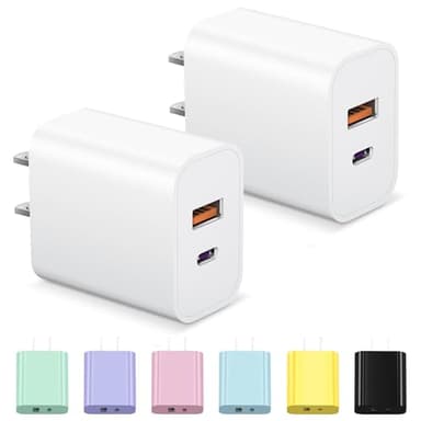 USB C Charger Block, iPhone 16 Charger Block Fast Charging Dual Port PD Power Adapter for iPhone 16/16 Pro/16 Pro Max/16 Plus/15/14/13/12/11, XS/X, iPad, Google Pixel, Samsung Galaxy - Image 1