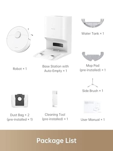 DREAME D10 Plus Gen 2 Robot Vacuum and Mop with Self Emptying Base for 90 Days of Cleaning, 6000 Pa Suction and LiDAR Navigation, Obstacle Avoidance, Wi-Fi Connected - Image 8