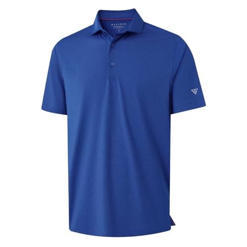 MAELREG Golf Polo Shirts for Men Pencil Pin Stripe Lightweight Breathable Moisture Wicking Dry Fit Casual Mens Polo - Image 1