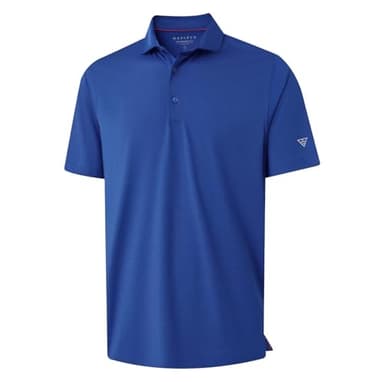 MAELREG Golf Polo Shirts for Men Pencil Pin Stripe Lightweight Breathable Moisture Wicking Dry Fit Casual Mens Polo - Image 1