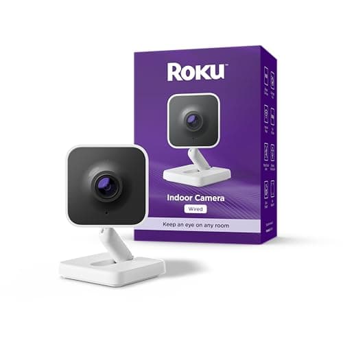 Roku Indoor Camera - Home Security - 1-Pack - Wired Security Camera & Pet Monitor with 1080p HD Color Night Vision, Works with Alexa & Google, Motion & Sound Detection, WDR & WiFi 6 - Image 1