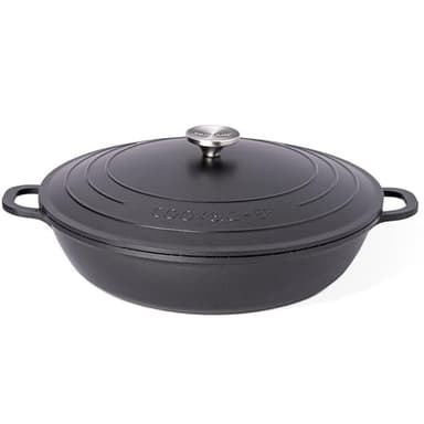Dutch Oven Pot with Lid – Non Stick Dutch Oven for Sourdough Bread Baking – Cast Aluminum Cooking Pot – Oven Safe Stock Pot – 5.5-Quart, 12 Inch, Black – by Nuovva - Image 1