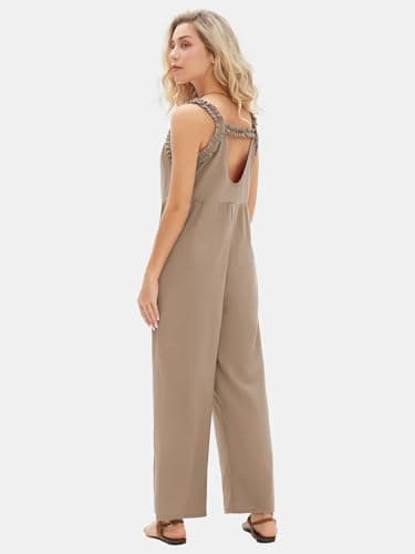 EXLURA Women's Summer Casual Dressy Jumpsuits Loose Overalls One Piece Sleeveless Wide Leg Pant Rompers with Pockets 2025 - Image 5