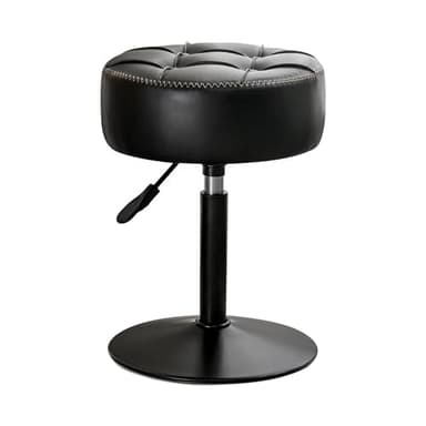 LUE BONA Adjustable Vanity Stool, 360°Swivel Vanity Chair for Makeup Room, Black Stool Chair for Vanity, Small Faux Leather Vanity Stools for Bathroom, Living Room - Image 9