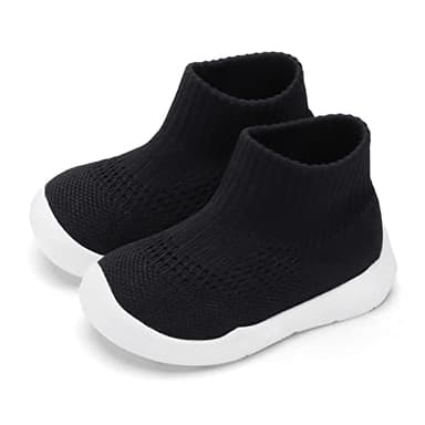 Engtoy Baby Boy Girls Animal Non-Skid Indoor Slipper Infants Breathable Elastic Socks Shoes with Memory Insole Protect Toes Panda Tiger Fox, Black 01, 9-12 Months Infant - Image 5