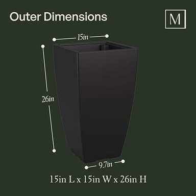 Mayne Kobi 26-Inch Tall Planter – Self-Watering, Weather-Resistant Planter for Flowers – Durable Indoor/Outdoor Design for Patio, Porch, or Entryway - Image 6