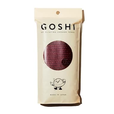 GOSHI Exfoliating Shower Towel - Rip-Resistant Exfoliating Washcloth for All Skin Types - Brick Red - Made in Japan - Image 1