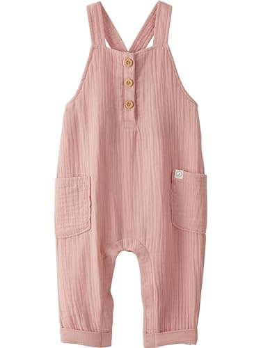 little planet by carter's unisex-baby Organic Cotton Overall Jumpsuit, Dusty Rose, 24M - Image 1