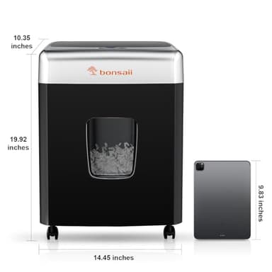 Bonsaii Paper Shredder for Office, 110-Sheet Autofeed Heavy Duty Shredder for Home Office Use, 30 Minutes/Micro Cut/P-4 High Security Level/6 Gallon Large Bin - Image 9