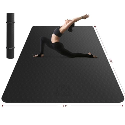 HAPBEAR Extra Large Yoga Mat - 78"x54"x6mm (1/4 inch), Non-Slip, Durable, Eco-Friendly, Thick Wide Exercise Mat for Home Workouts, Yoga, Pilates, Stretching, Meditation (Barefoot Exercise) - Image 1