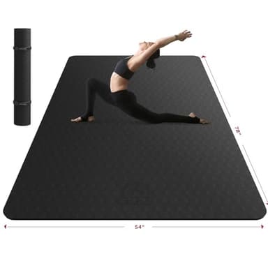 HAPBEAR Extra Large Yoga Mat - 78"x54"x6mm (1/4 inch), Non-Slip, Durable, Eco-Friendly, Thick Wide Exercise Mat for Home Workouts, Yoga, Pilates, Stretching, Meditation (Barefoot Exercise) - Image 1