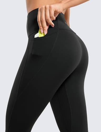 CRZ YOGA Womens Butterluxe Workout Leggings 25 Inches - High Waisted Gym Yoga Pants with Pockets Buttery Soft Black X-Large - Image 4