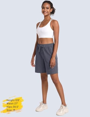 MAGCOMSEN Hiking Shorts Women Water Resistant with Pockets Quick Dry Lightweight Outdoor Golf Dark Grey L - Image 8