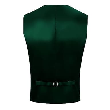 MAGE MALE Mens 3 Piece Suits Slim Fit Tuxedo Suit Set Soild Prom Wedding Suits One Button Blazer Vest Pants Set with Bow Tie Dark Green - Image 7