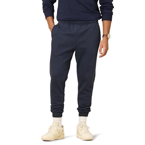 Amazon Essentials Men's Relaxed Joggers Sweatpants, Fleece, Comfortable Fit, Navy, X-Small - Image 1