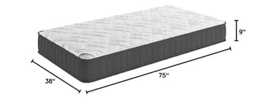 Ottomanson Twin 9" Hybrid Mattress - Medium-Firm Support - Made in USA - Individually Pocketed Coils & CertiPUR-US Foam - Fiberglass-Free - Bed in a Box - Image 2