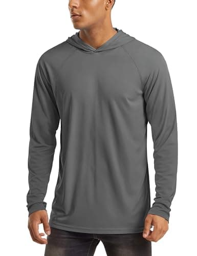 Fishing Shirts for Men - Sun Shirts with Long Sleeves, UV & Quick Dry Protection, Active Workout Shirts in Dark Grey - Image 1