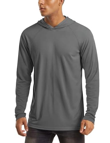 Fishing Shirts for Men - Sun Shirts with Long Sleeves, UV & Quick Dry Protection, Active Workout Shirts in Dark Grey - Image 1