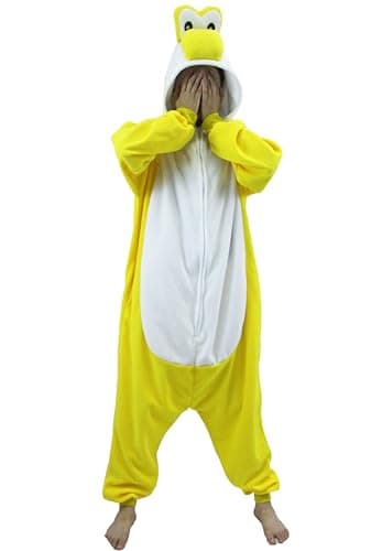 Adult Unisex Pink Yoshi Kigurumi Onesie Suit Halloween Christmas Anime Pajamas Green Yoshi Cosplay Costumes Disfraz Couple (US, Alpha, Small, Regular, Regular, Yellow) - Image 2