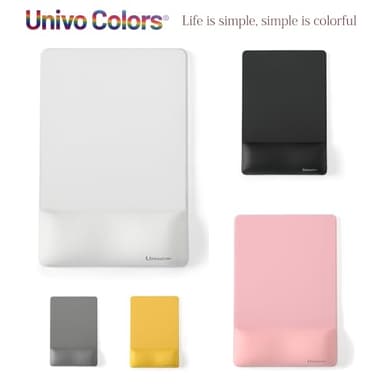 univo colors Design-Wave Wrist Rest Mouce Pad,PE Mouse Sliding Panel+Artificial Sheepskin+Memory Foam+Ergonomic+Anti-Slip Gel,Resilience Support During Work and Gaming,Mouce Accessory,White - Image 7