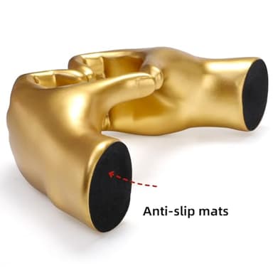 Mezchi Gold Heart Hands Sculpture Room Decor, Aesthetic Decor for Living Room Bedroom Bookshelf, Love Finger Modern Art Aesthetic Sculpture for Home Office Desktop, Birthday Gift - Image 3