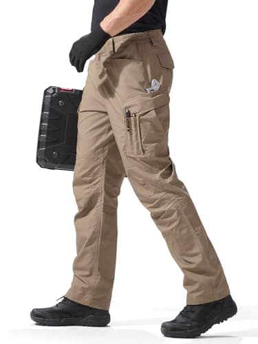 FREE SOLDIER Men's Water Resistant Pants Relaxed Fit Tactical Cargo Work Pants with Multi Pocket - Image 2