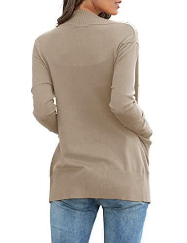 REDHOTYPE Womens Cardigans with Pockets Casual Long Sleeve Open Front Cardigan for Women, Camel Heather, Medium - Image 3
