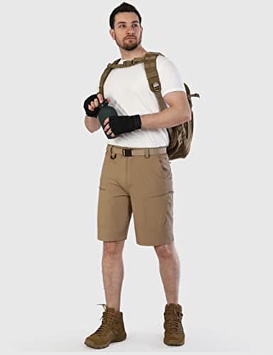 Shallowlulu Mens Big and Tall Cargo Hiking Shorts Water Resistant Quick Dry Lightweight Breathable Tactical Shorts(Dark Khaki 46W/10L) - Image 6