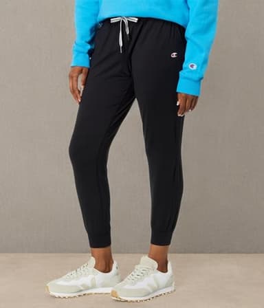 Champion, Soft Touch, Moisture-Wicking Sweatpants, Joggers for Women, 25", Black C -Patch Logo, Medium - Image 5