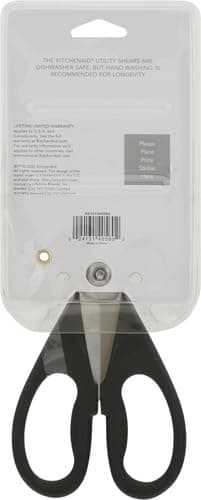 KitchenAid All Purpose Kitchen Shears with Protective Sheath Durable Stainless Steel Scissors, Dishwasher Safe, Soft Grip Comfort Handle, 8.72 Inch, Black - Image 3