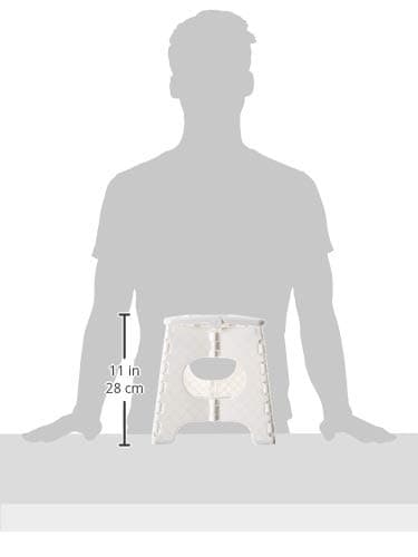 Folding Step Stool - 11" Hight - The Lightweight Step Stool is Sturdy Enough to Support Adults and Safe Enough for Kids. Opens Easy with One Flip. Great for Kitchen, Bathroom, Bedroom (White) - Image 2