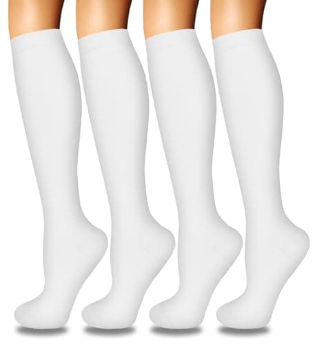 Iseasoo 4 Pairs Compression Socks for Women Circulation-Best Support for Nurses,Running,Athletic,Travel S-M - Image 1