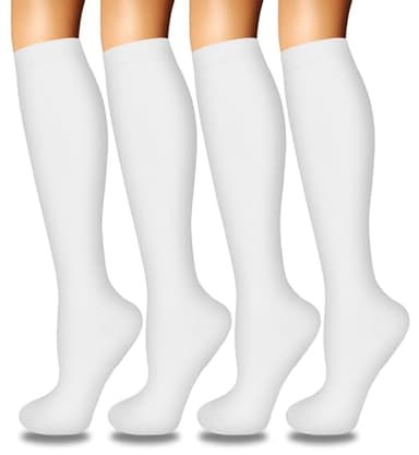 Iseasoo 4 Pairs Compression Socks for Women Circulation-Best Support for Nurses,Running,Athletic,Travel S-M - Image 1