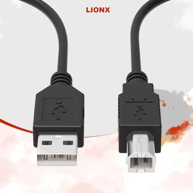 LIONX USB Printer Cable – Compatible with Epson ET-2720, ET-2750, ET-2760, ET-4760, XP-4100 – 6 Ft USB Type-A to Type-B Cable for Data Transfer and Printing - Image 3
