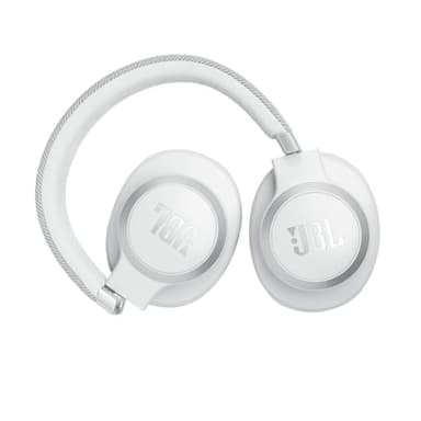JBL Live 770NC - Wireless Over-Ear Headphones with True Adaptive Noise Cancelling with Smart Ambient, Up to 65 Hours of Battery Life, Comfort-fit Fabric Headband & Carrying Pouch (White) - Image 2