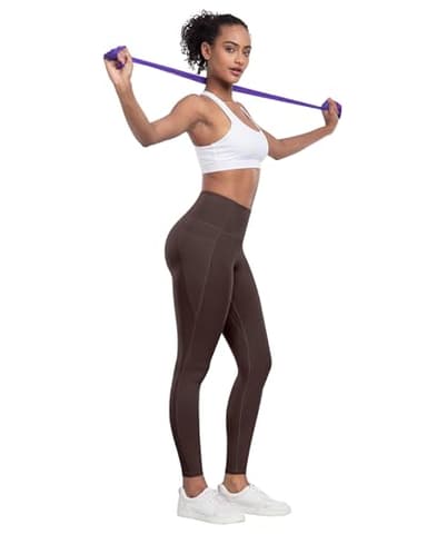 LZYVOO Leggings with Pockets for Women, 6 Packs Soft High Waisted Tummy Control Workout Yoga Pants(3BlackGrayNavyBrown-L) - Image 5