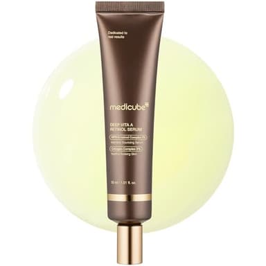 Medicube Deep Reviving Bakuchiol Retinol Facial Serum - Anti-Aging 4th Gen Retinol & Bakuchiol - Targets Fine Lines, Uneven Skin Tone, Blemish Scars - Korean Skin Care, Low Irritant, 1.01 oz - Image 1