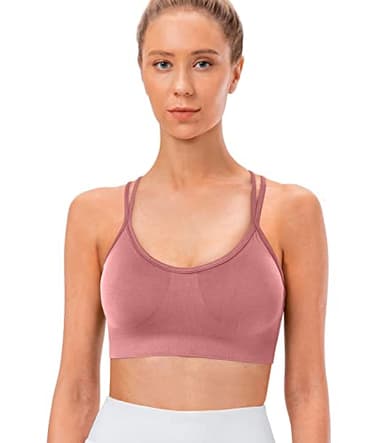 VEQKING 3 Pack Womens Strappy Sport Bras Criss-Cross Back Workout Yoga Bralettes Medium Support Bra for Running Gym Exercise - Image 3