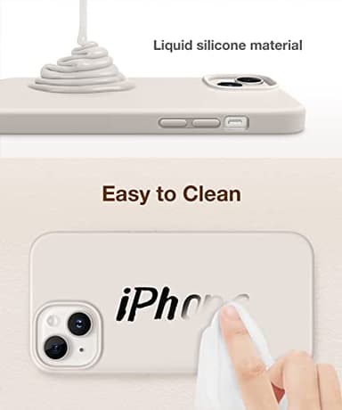 GONEZ Magnetic for iPhone 14 Case, Compatible with Magsafe, with Screen Protector + Camera Protector, Anti-Scratch Microfiber Lining, Liquid Silicone Shockproof Protective Phone Case, Stone - Image 6