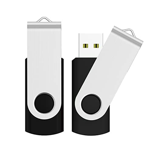JUANWE 128GB Flash Drive 2 PCS, 2.0 Thumb Drive USB Drives Pendrive for File Storage Data Transfer, High Capacity Zip Drive Portable USB Storage Flashdrives 360° Swivel Cap, Jump Drive 128G×2 Black - Image 1