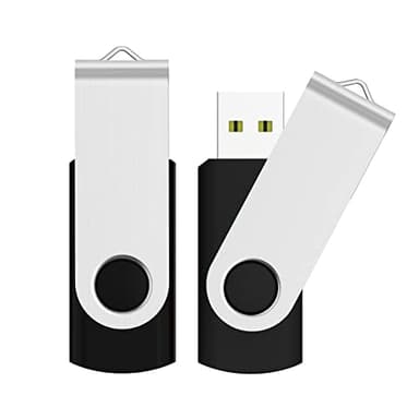JUANWE 128GB Flash Drive 2 PCS, 2.0 Thumb Drive USB Drives Pendrive for File Storage Data Transfer, High Capacity Zip Drive Portable USB Storage Flashdrives 360° Swivel Cap, Jump Drive 128G×2 Black - Image 1