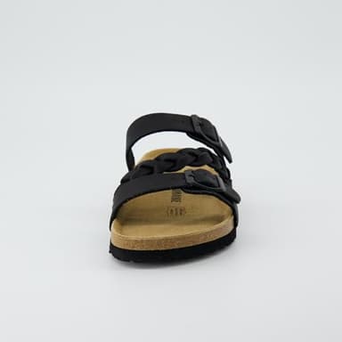 CUSHIONAIRE Women's Cork Footbed Sandal - Comfortable, Adjustable Straps, Arch Support, Wide Widths Available, Boho Chic Summer Slides, Black 10 - Image 8